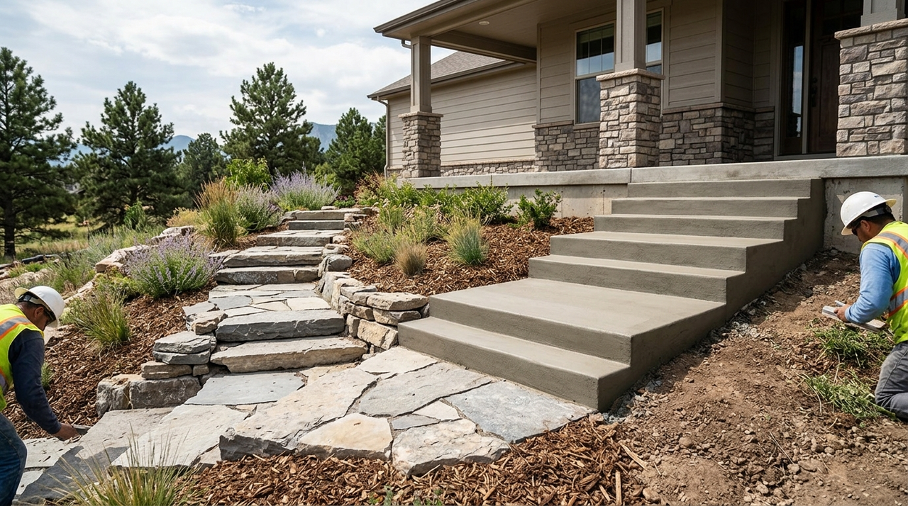 The IRC Stair Geometry Rules That Heaving Concrete Violates — Above and Below Concrete
