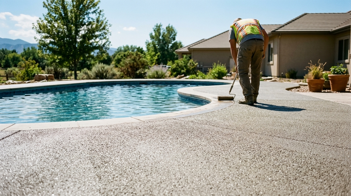 Slip-Resistant Concrete Pool Deck Finishes for Fort Collins Homes — Above and Below Concrete